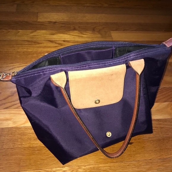 EUC: Longchamp Le Pliage Tote (Small) Purple - Picture 2 of 5